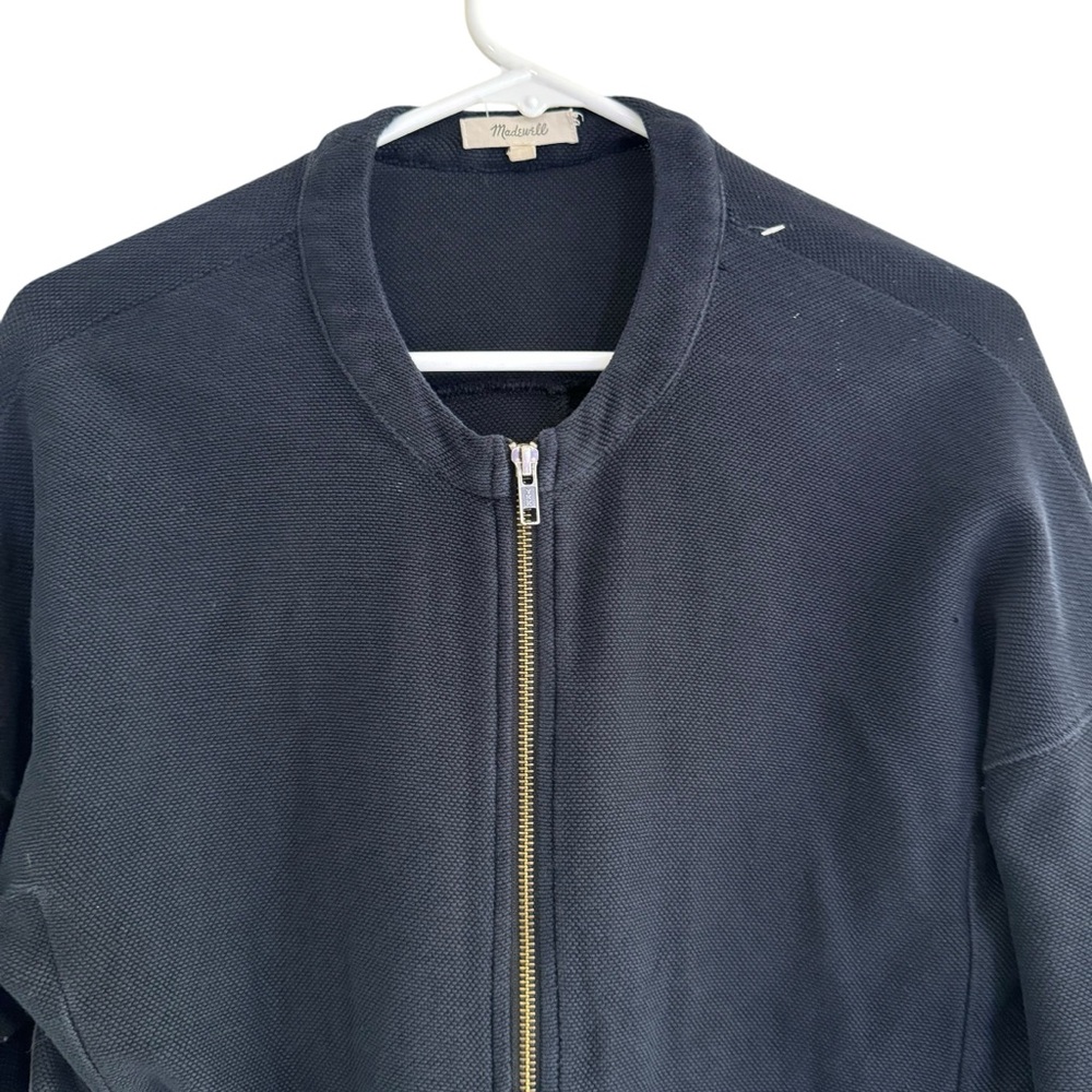 Madewell Womens Textured Knit Black Long Sleeve Zip-up Jacket Size S - Picture 2 of 9